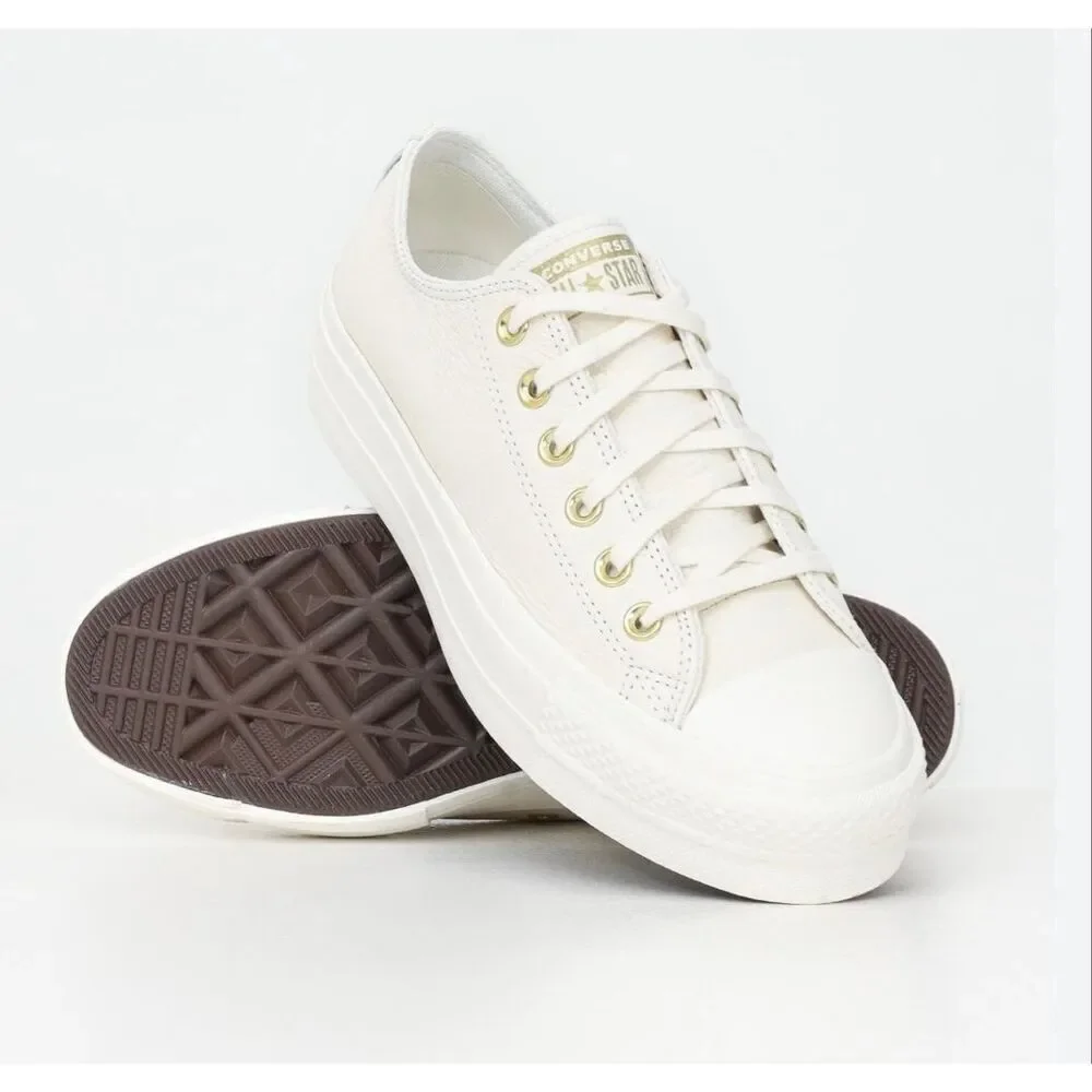 Chuck Taylor All Star Lift platform golden hits leather sneaker 8.5